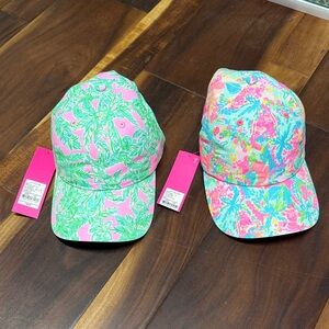 Lilly Pulitzer Pink and Blue Patterned Hats